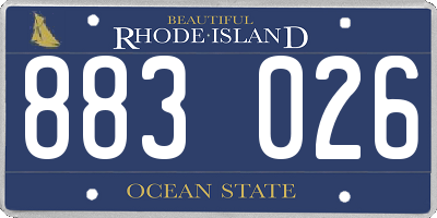 RI license plate 883026