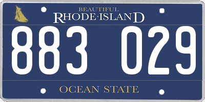 RI license plate 883029