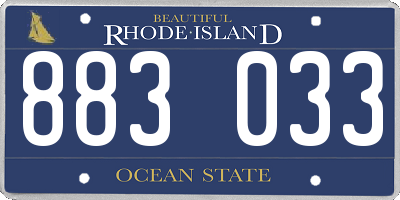RI license plate 883033
