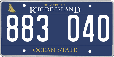 RI license plate 883040
