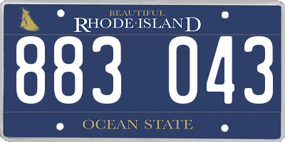 RI license plate 883043