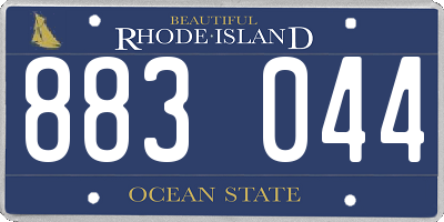 RI license plate 883044