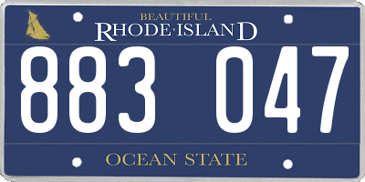 RI license plate 883047