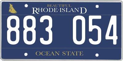 RI license plate 883054