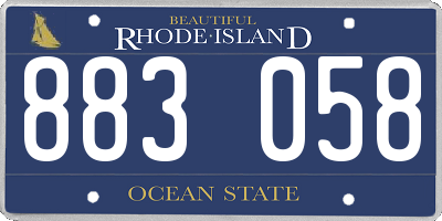 RI license plate 883058