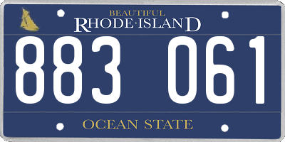 RI license plate 883061
