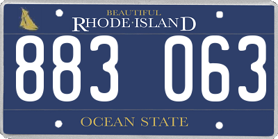 RI license plate 883063