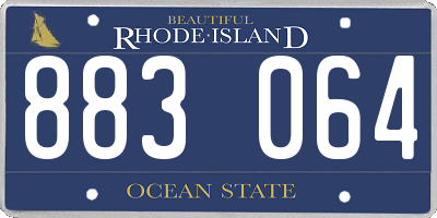 RI license plate 883064