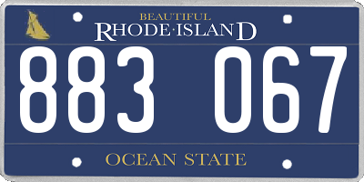 RI license plate 883067
