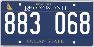 RI license plate 883068