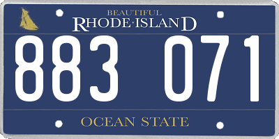 RI license plate 883071