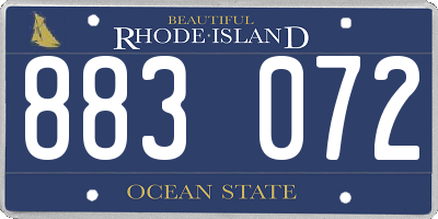 RI license plate 883072