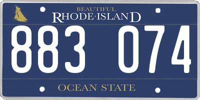 RI license plate 883074