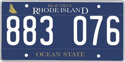 RI license plate 883076