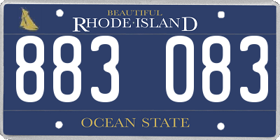 RI license plate 883083