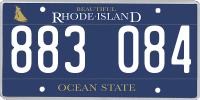RI license plate 883084