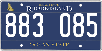 RI license plate 883085