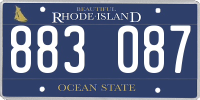 RI license plate 883087