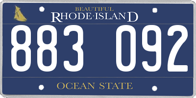 RI license plate 883092