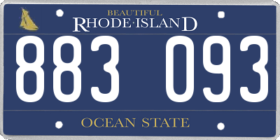 RI license plate 883093