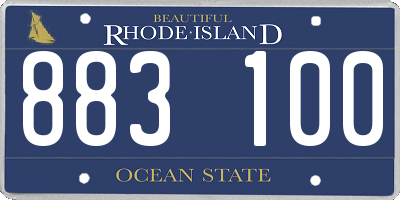 RI license plate 883100
