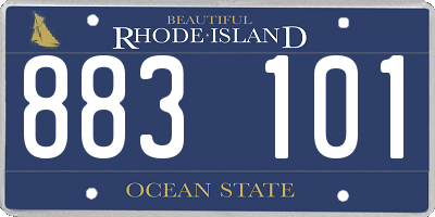 RI license plate 883101