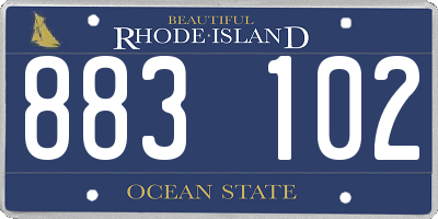 RI license plate 883102