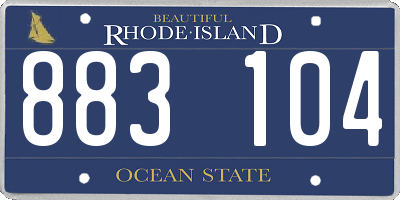 RI license plate 883104