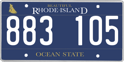 RI license plate 883105