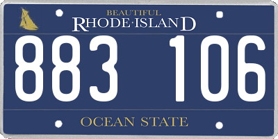 RI license plate 883106