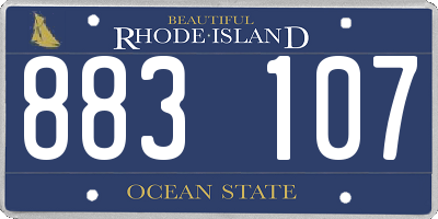 RI license plate 883107