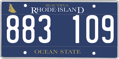 RI license plate 883109