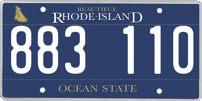RI license plate 883110