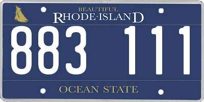 RI license plate 883111