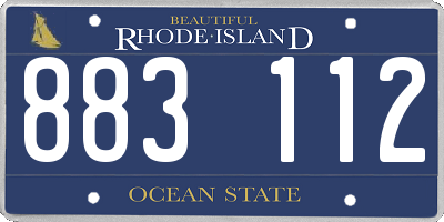 RI license plate 883112