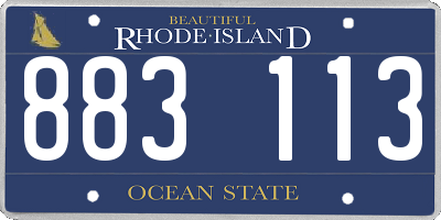 RI license plate 883113