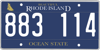 RI license plate 883114