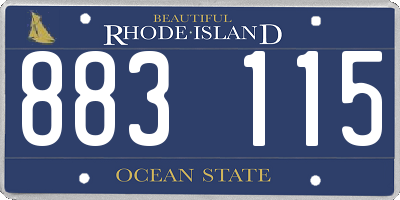 RI license plate 883115