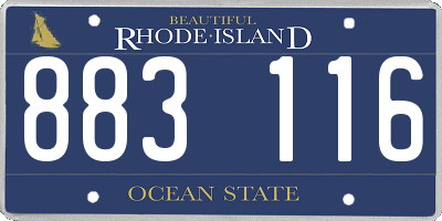 RI license plate 883116