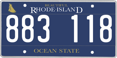RI license plate 883118