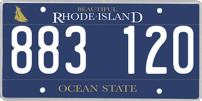 RI license plate 883120