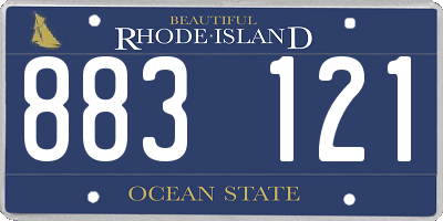 RI license plate 883121
