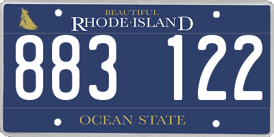 RI license plate 883122