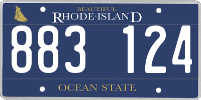 RI license plate 883124