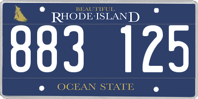 RI license plate 883125