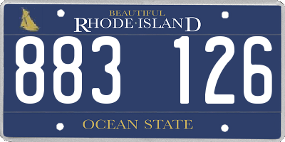 RI license plate 883126