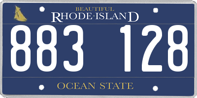 RI license plate 883128