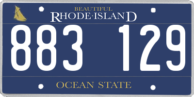 RI license plate 883129