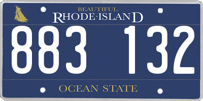 RI license plate 883132