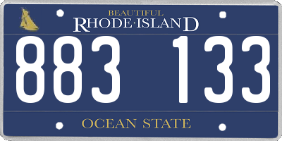 RI license plate 883133